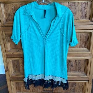 Poleci L short sleeve longer top